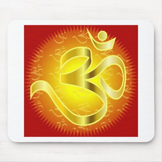 Aum- of Om-symbool in geel- en rietvorm Muismat (Voorkant)