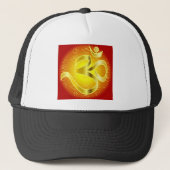 Aum- of Om-symbool in geel- en rietvorm Trucker Pet (Voorkant)