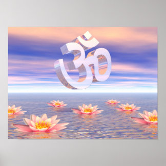 Aum - om op waterlib - 3D rendering Poster