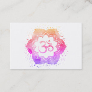 *~* Aum OM Symbool Lotus Bloem Mandala Yoga Reiki Visitekaartje