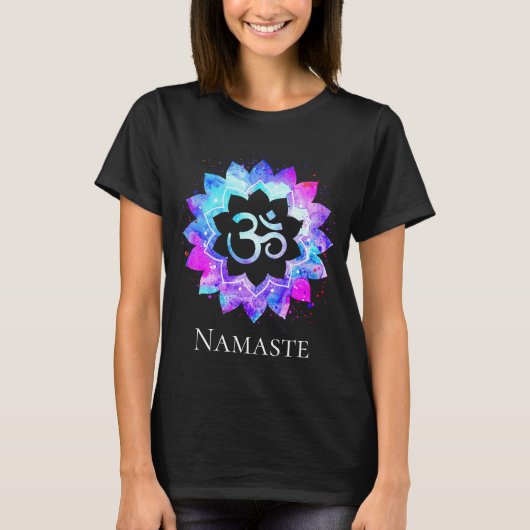 *~* AUM OM-symbool Spirituele Lotus Flower Mandala T-shirt (Voorkant)