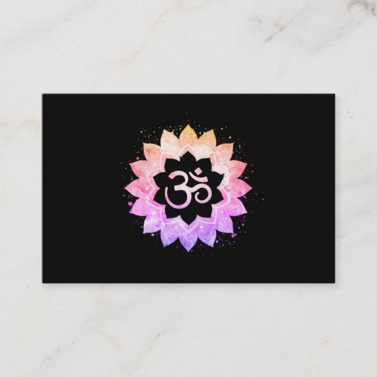 *~* Aum OMNew Age Lotus Flower Mandala Buddhist Visitekaartje (Voorkant)