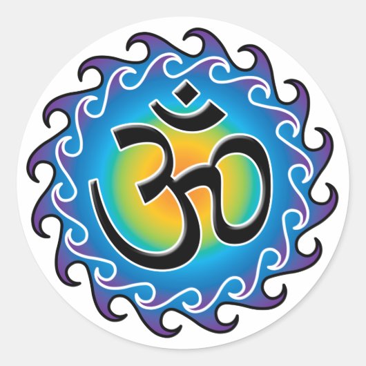 Aum Ronde Sticker (Voorkant)