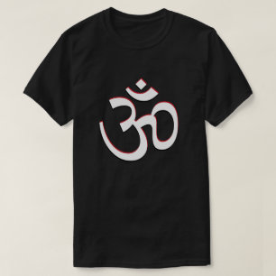Aum Symbol Om Logo Red White Black te ondertekenen T-shirt