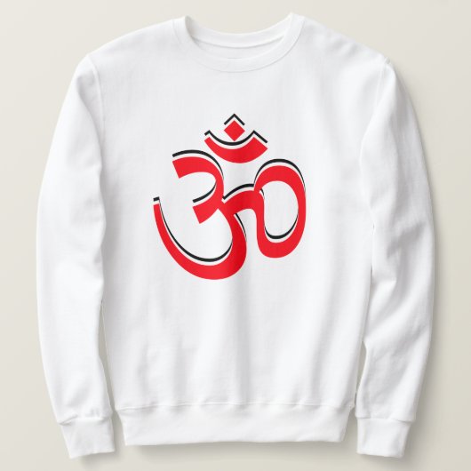 Aum Symbol Om Logo Red White Black te ondertekenen Trui (Design voorkant)