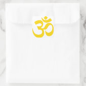 Aum-symbool (Geel goud in kleur) Vierkante Sticker (Tas)