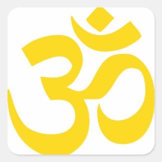 Aum-symbool (Geel goud in kleur) Vierkante Sticker