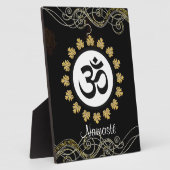 Aum Symbool Mantra Meditation Black en Gold Fotoplaat (Zijkant)