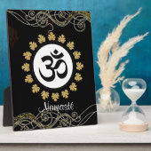 Aum Symbool Mantra Meditation Black en Gold Fotoplaat (Zijkant)