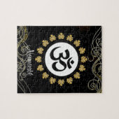 Aum Symbool Mantra Meditation Black en Gold Legpuzzel (Horizontaal)
