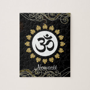 Aum Symbool Mantra Meditation Black en Gold Legpuzzel