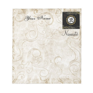 Aum Symbool Mantra Meditation Black en Gold Notitieblok