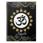 Aum Symbool Mantra Meditation Black en Gold Notitieboek (Voorkant)