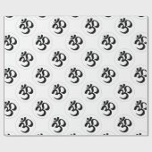 Aum-symbool (zwart met zilverring) cadeaupapier (Vlak)