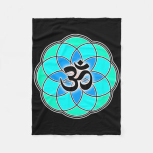 Aum Teken Yoga Meditatie Zaad Van Leven Bloem Van Fleece Deken
