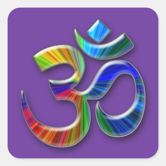 aum vierkante sticker (Voorkant)