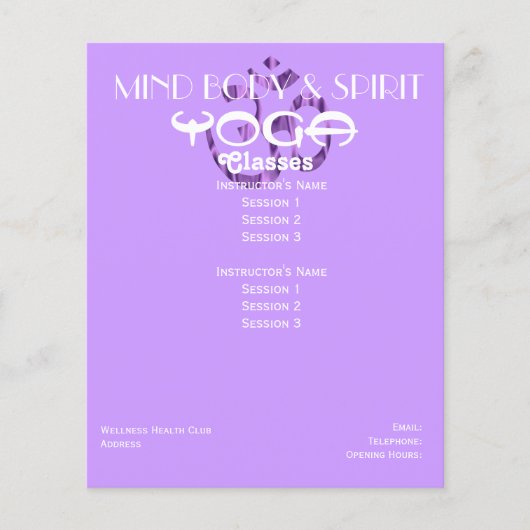 Aum Yoga A5 flyer (Voorkant)