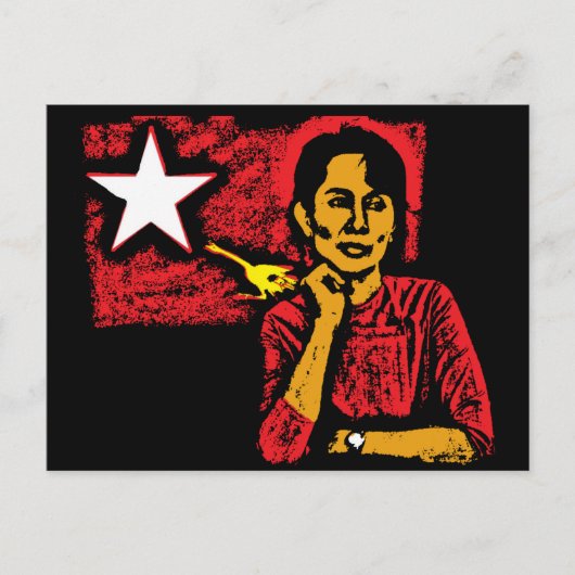 Aung San Suu Kyi Briefkaart (Voorkant)