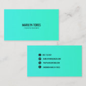 ĀUnique Neon Modern Aangepast Visitekaartje Close (Voorkant / Achterkant)