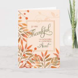 Aunt Autumn Harvest Leaves Thanksgiving Feestdagen Kaart