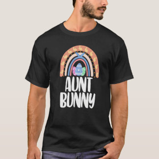Aunt Bunny Easter Rainbow Love Funny Women Easter  T-shirt