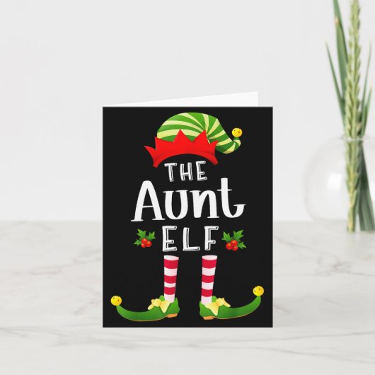 Aunt Christmas Elf Matching Pajama X-mas Party  Kaart (Voorkant)