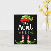 Aunt Christmas Elf Matching Pajama X-mas Party  Kaart (Gele Bloem)