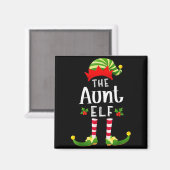 Aunt Christmas Elf Matching Pajama X-mas Party  Magneet (Voorkant / Achterkant)