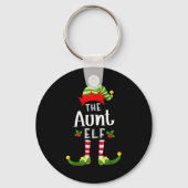Aunt Christmas Elf Matching Pajama X-mas Party Sleutelhanger (Voorkant)