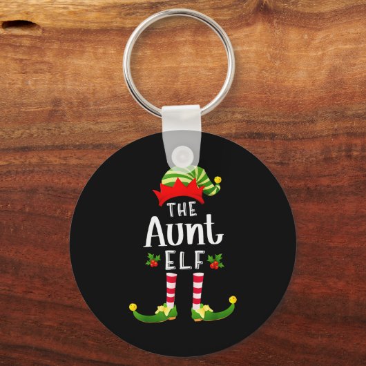 Aunt Christmas Elf Matching Pajama X-mas Party  Sleutelhanger (Voorkant)