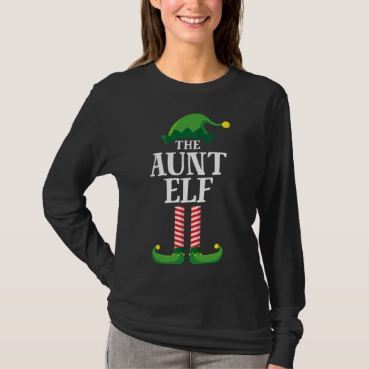 Aunt Elf Matching Family Group Christmas Party T-shirt (Voorkant)