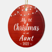 Aunt First Christmas String Lights Photo Keramisch Ornament (Links)