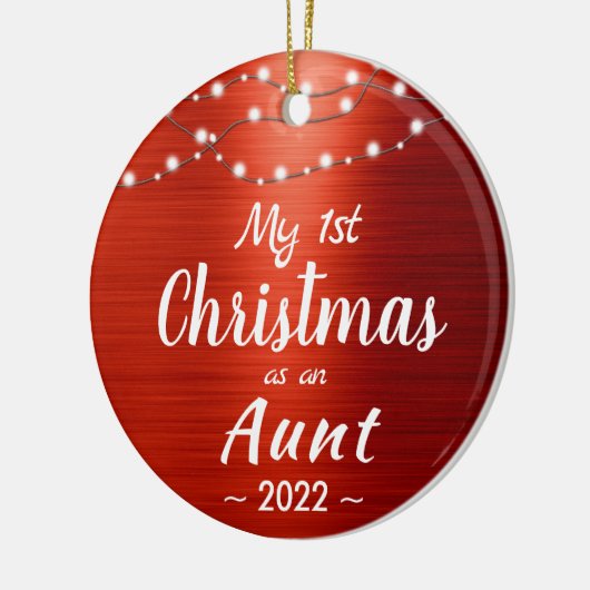 Aunt First Christmas String Lights Photo Keramisch Ornament (Links)
