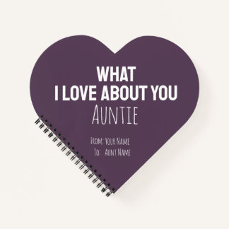 Aunt Gifts Auntie Cool Unique Modern Heart Notitieboek
