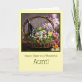 Aunt Happy Easter with Wine in Easter Basket Kaart (Voorkant)