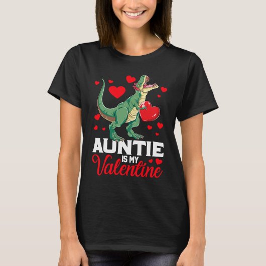 Aunt Is My Valentine rex Saurus Happy Valentines D T-shirt (Voorkant)