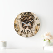 Aunt Life Leopard Print Messy Bun Cheetah Grote Klok (Huis)