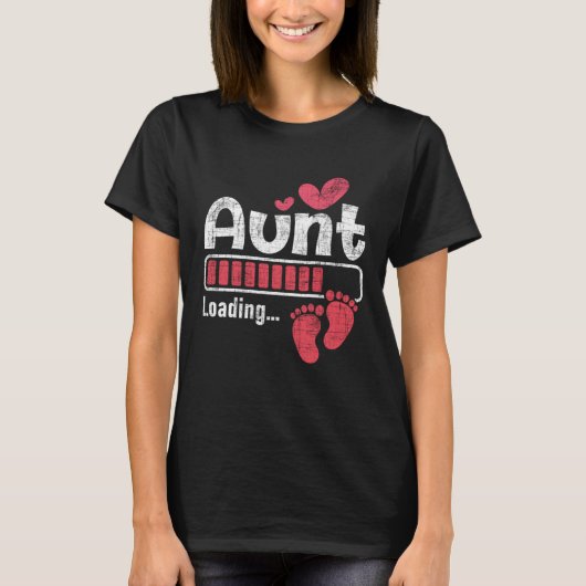 Aunt Loading Pregnancy Announcement New Baby Aunty T-shirt (Voorkant)
