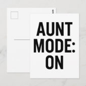 Aunt Mode On – Funny Family Humor Briefkaart (Voorkant / Achterkant)