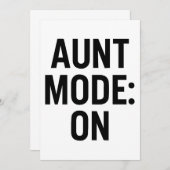 Aunt Mode On – Funny Family Humor Kaart (Voorkant / Achterkant)