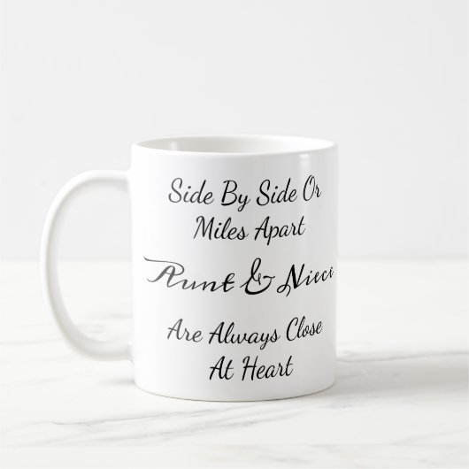 Aunt & Niece Quote – Side By Side or Miles Apart Koffiemok (Links)