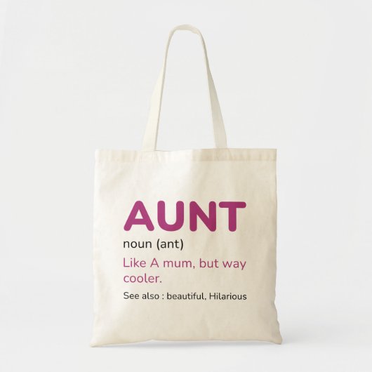 Aunt Noun Tote Bag (Voorkant)