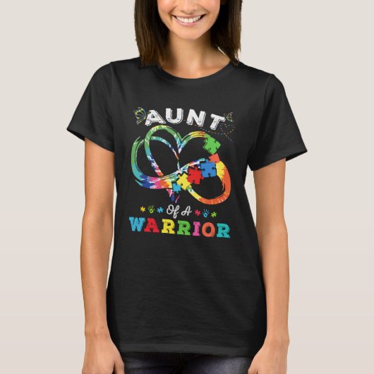 Aunt Of A Warrior Autism Awareness Love Puzzle Tie T-shirt (Voorkant)