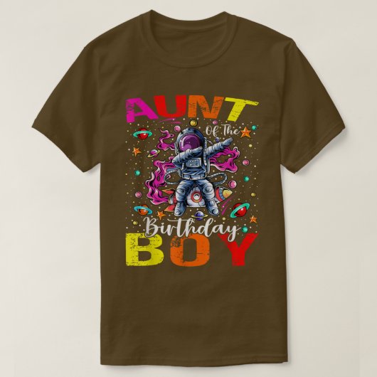 Aunt Of The Birthday Boy Astronaut Boy Space Theme T-shirt (Design voorkant)
