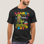 Aunt of the Birthday Boy T-Rex RAWR Dinosaur Birth T-shirt (Voorkant)