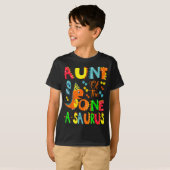 Aunt Of The One-a-saurus 1st Birthday Boy Dinosaur T-shirt (Voorkant volledig)