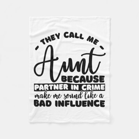 Aunt Partner In Crime Shirt Aunt Tee Shirts Sarcas Fleece Deken (Voorkant)