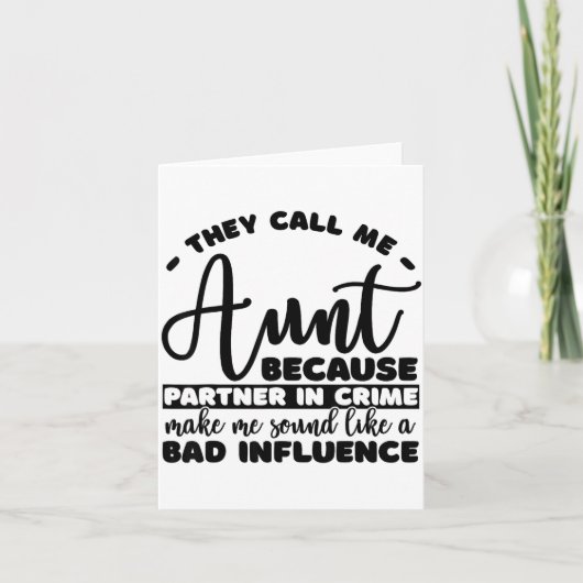 Aunt Partner In Crime Shirt Aunt Tee Shirts Sarcas Kaart (Voorkant)