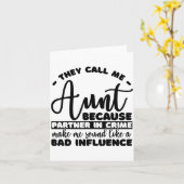 Aunt Partner In Crime Shirt Aunt Tee Shirts Sarcas Kaart (Gele Bloem)