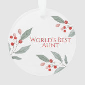 Aunt Photo Christmas Ornament - "Best Aunt Ever" (achterkant)